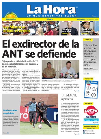 ISSUU - Diario La Hora El Oro 29 de Mayo 2013 by Diario La Hora