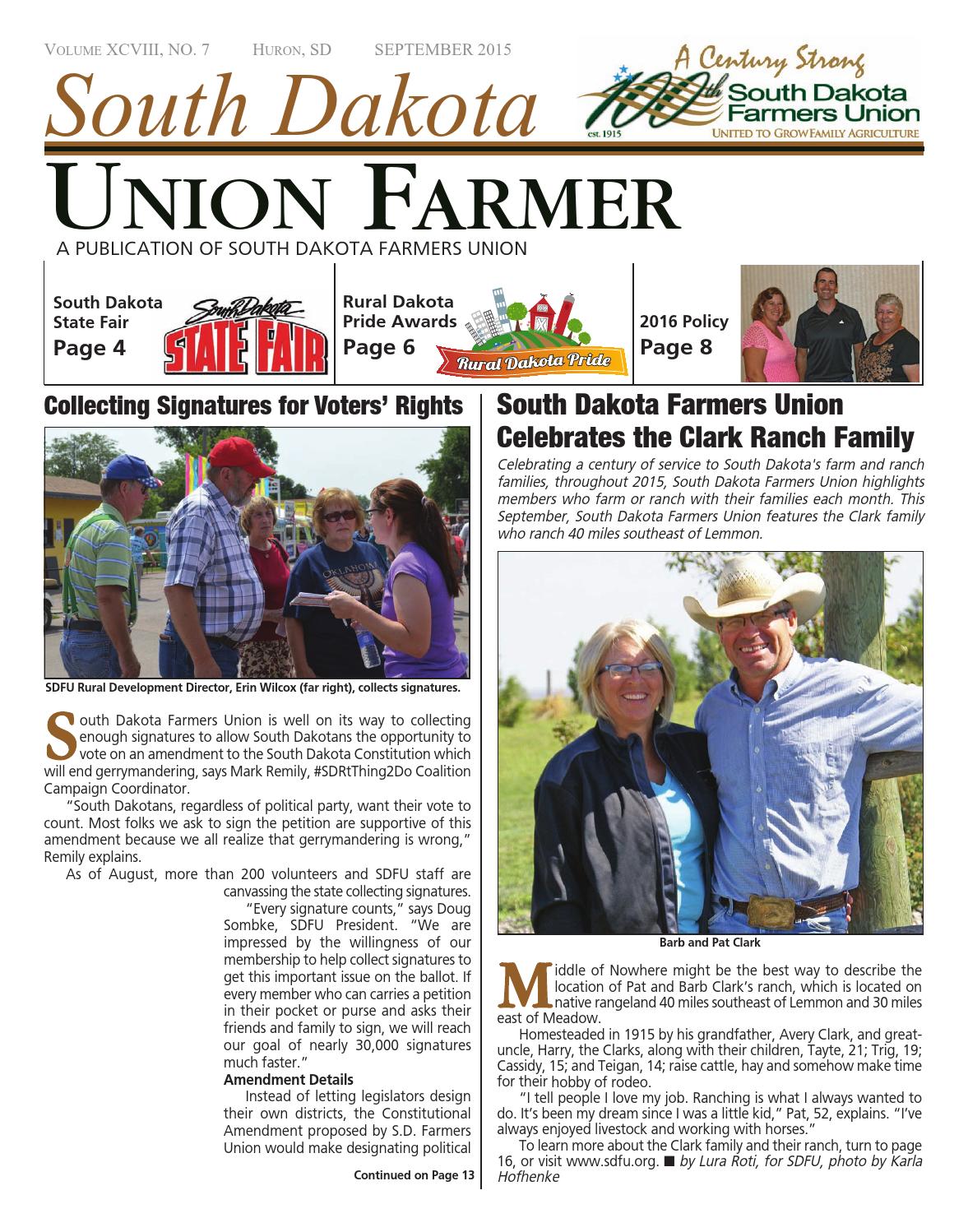 ISSUU Sept 2015 Union Farmer by South Dakota Farmers Union