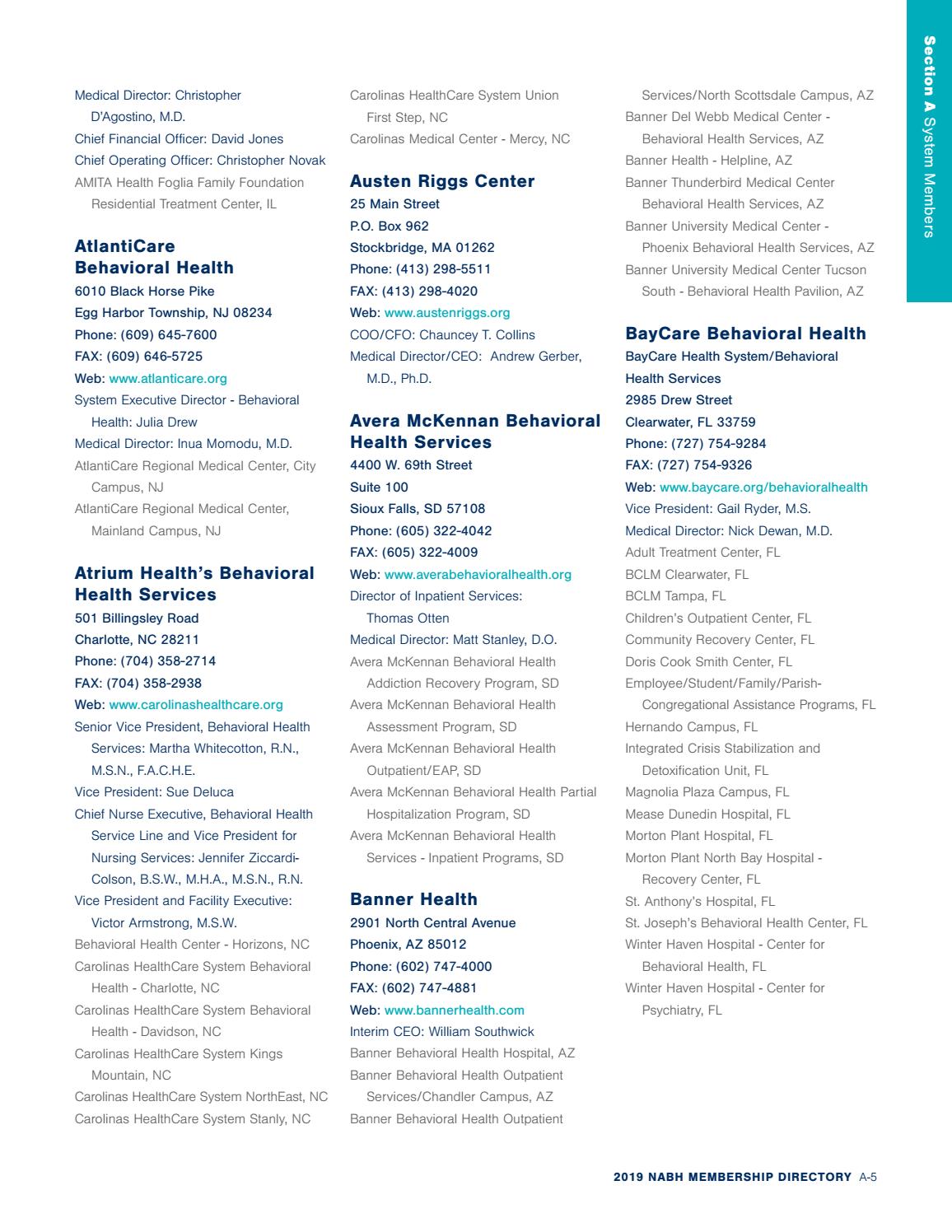 National Association For Behavioral Healthcare 2019 Membership