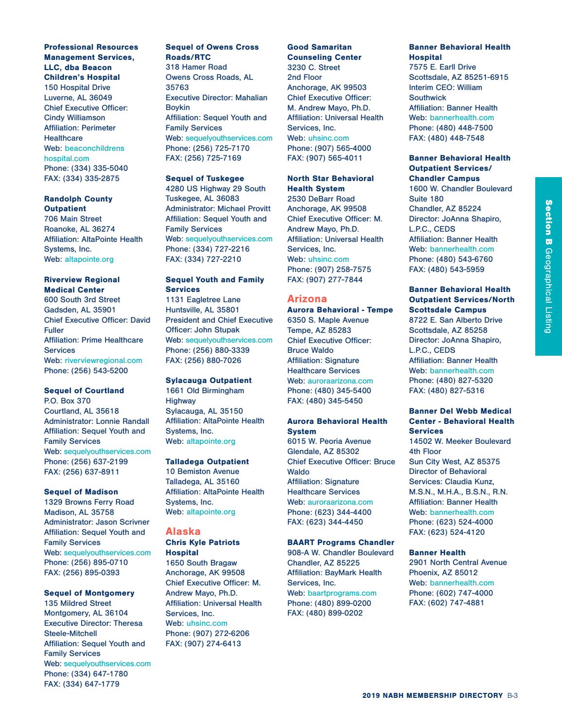 National Association For Behavioral Healthcare 2019 Membership