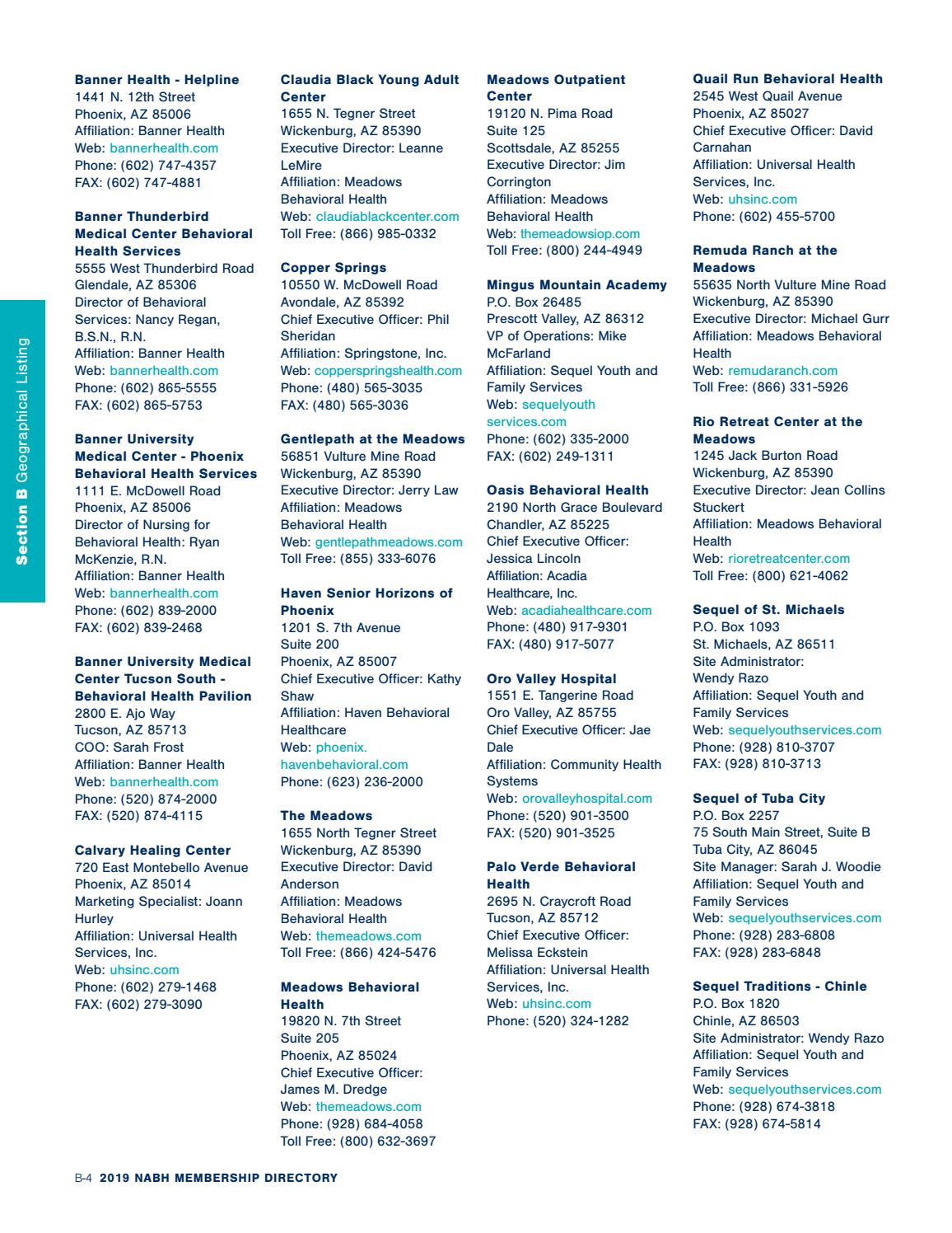 National Association For Behavioral Healthcare 2019 Membership