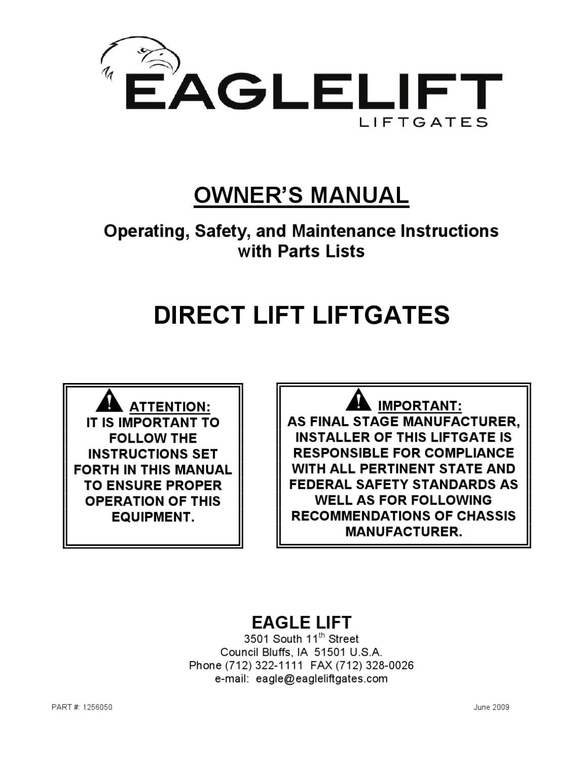 Eaglelift EDL Series Liftgate Manual by THE Liftgate Parts Co. - issuu