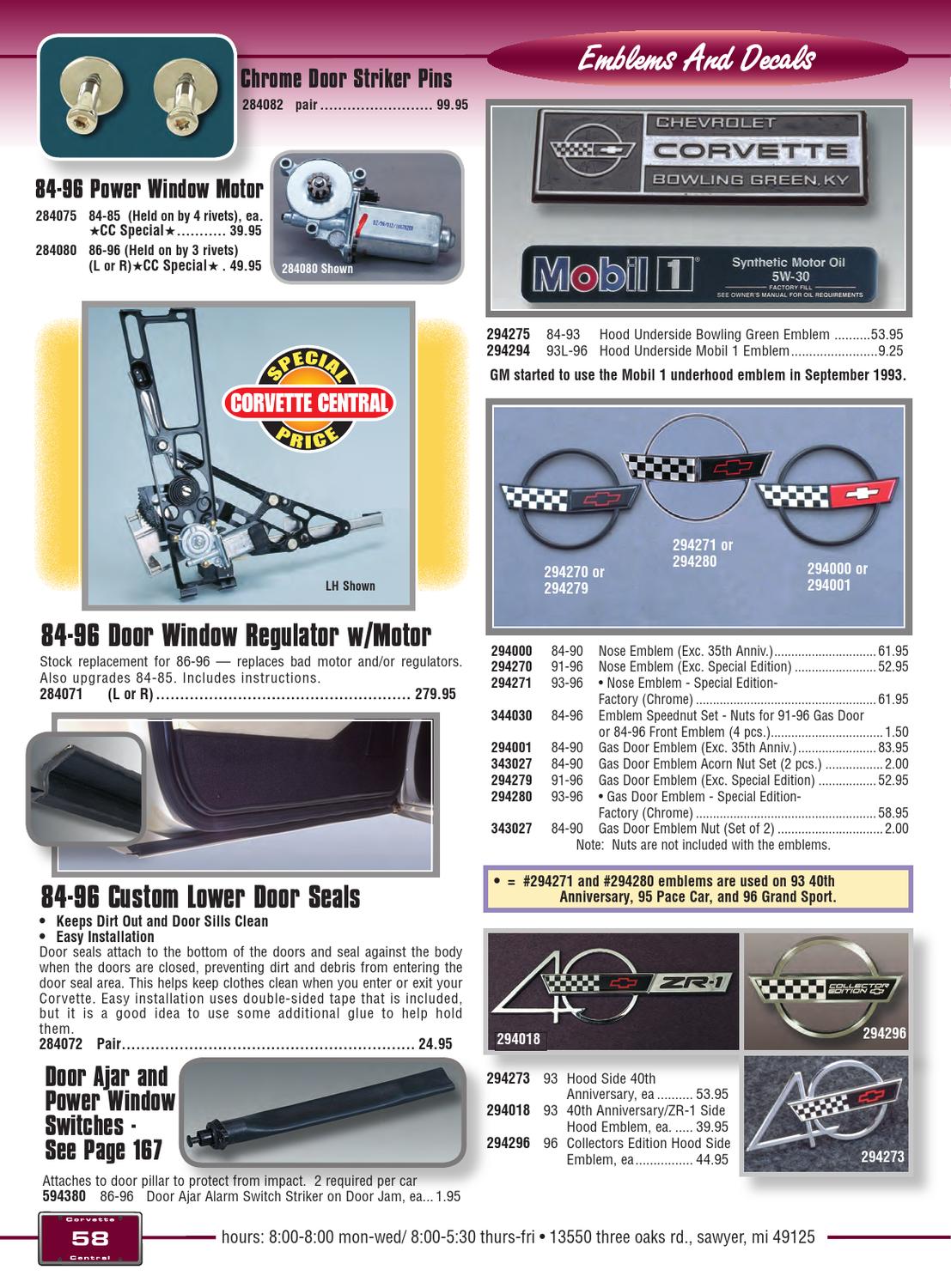 Corvette Central C4(8496) Corvette Parts Catalog by Corvette Central