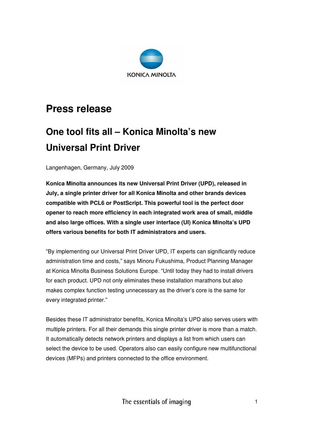 Driver Update: konica universal print Driver Update: konica universal print