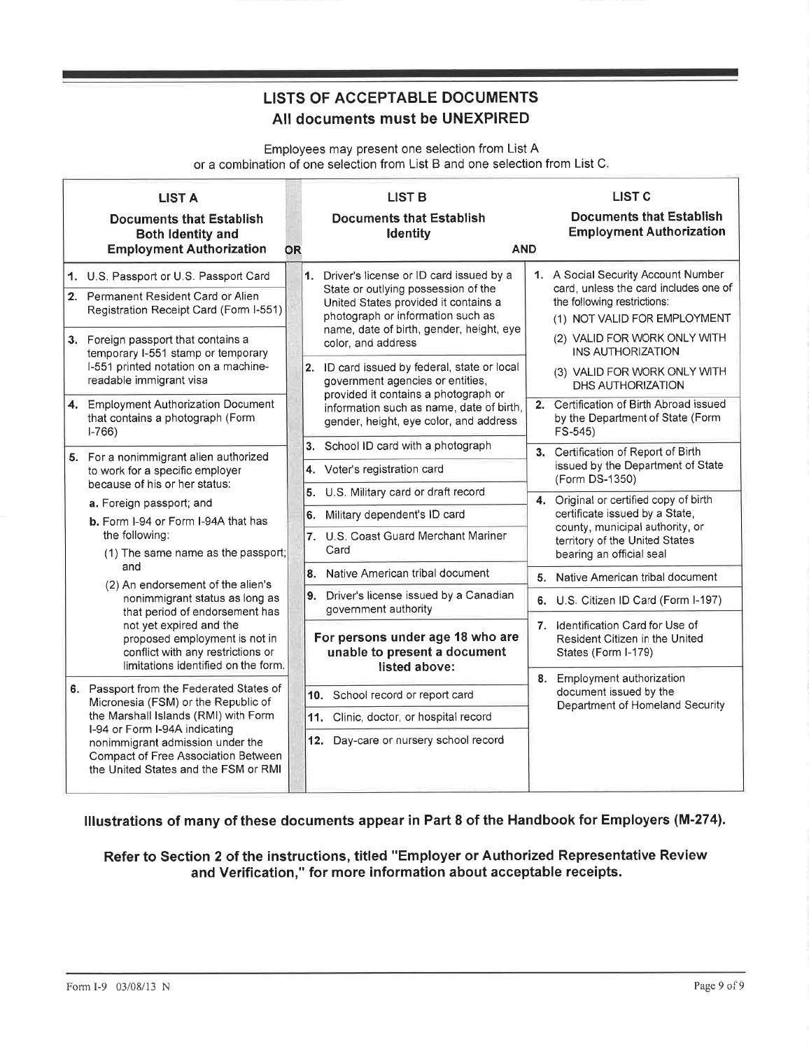 Acceptable Documents For I9 Verification By Supplies Network Issuu