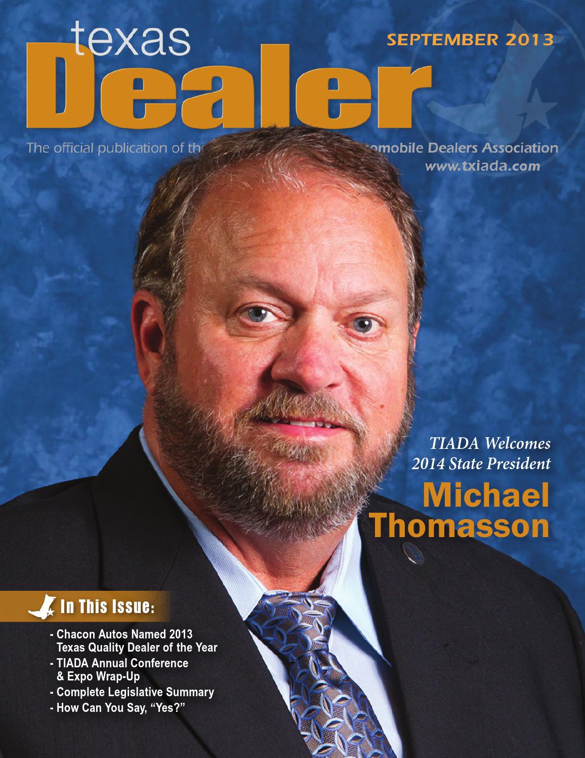 Texas Dealer, September 2013 by Texas Independent Auto Dealers