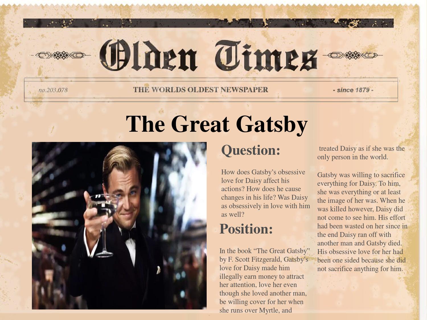 book report the great gatsby