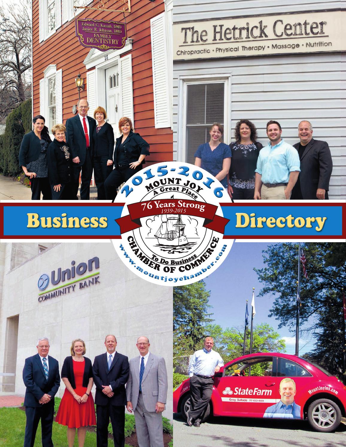 Mount Joy Chamber of Commerce Business Directory by Engle Printing