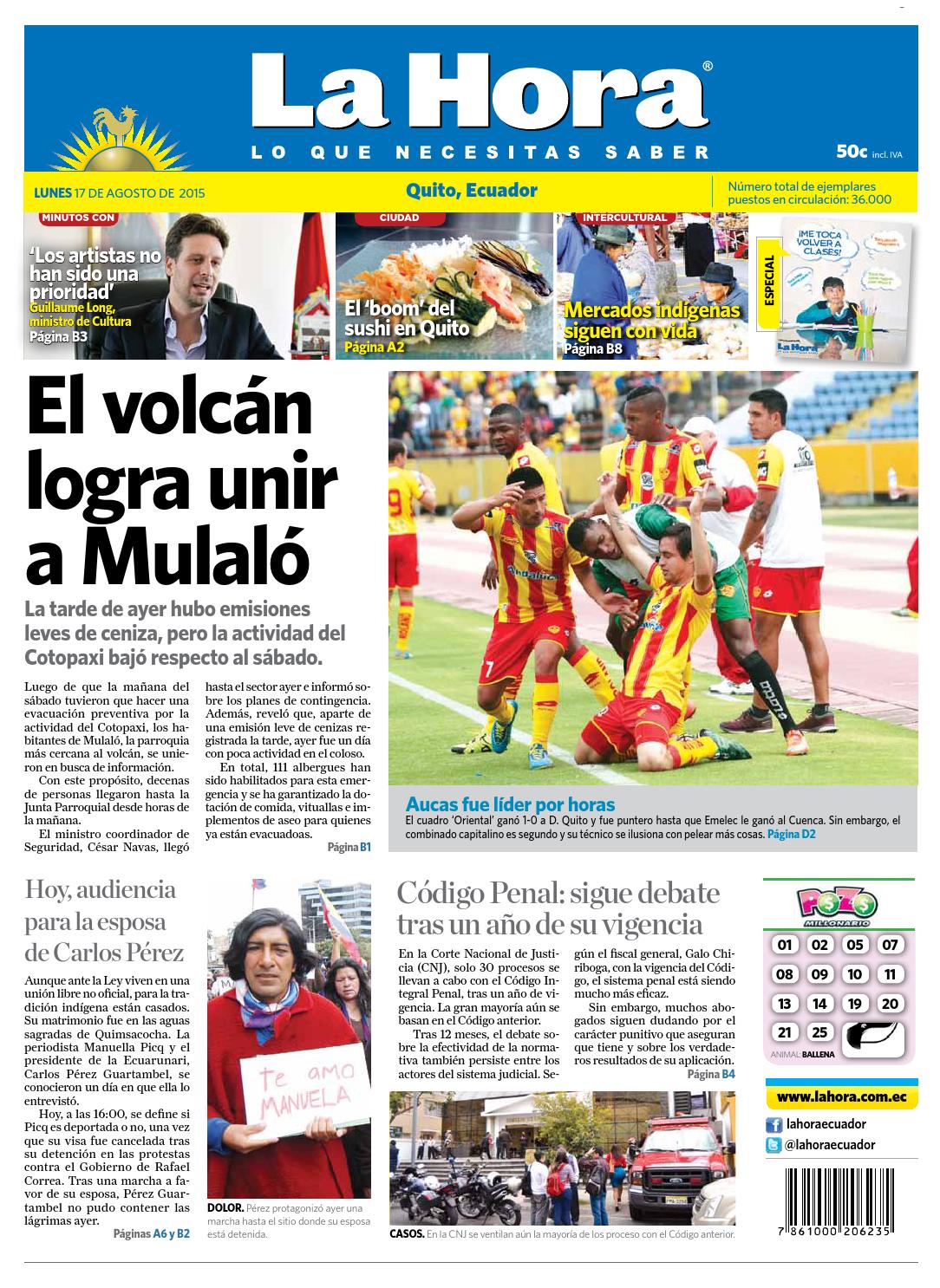 Quito 17 de agosto 2015 by Diario La Hora Ecuador issuu Quito 17 de agosto 2015 by Diario La Hora Ecuador issuu