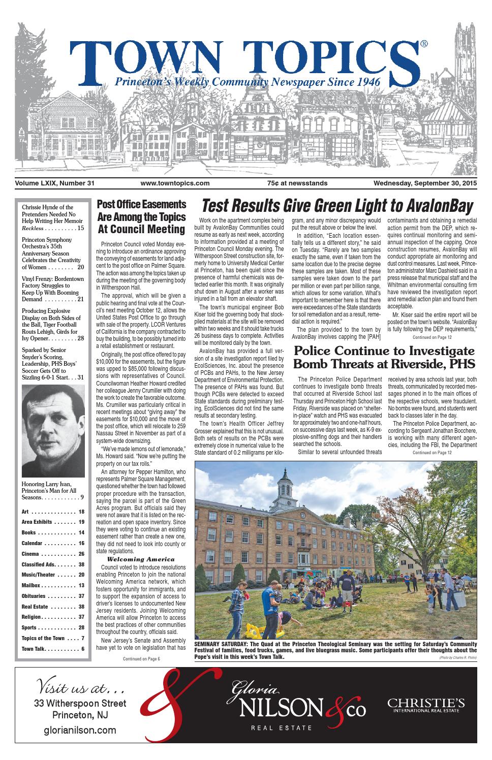 Town Topics Newspaper September 30, 2015 by Witherspoon Media Group issuu