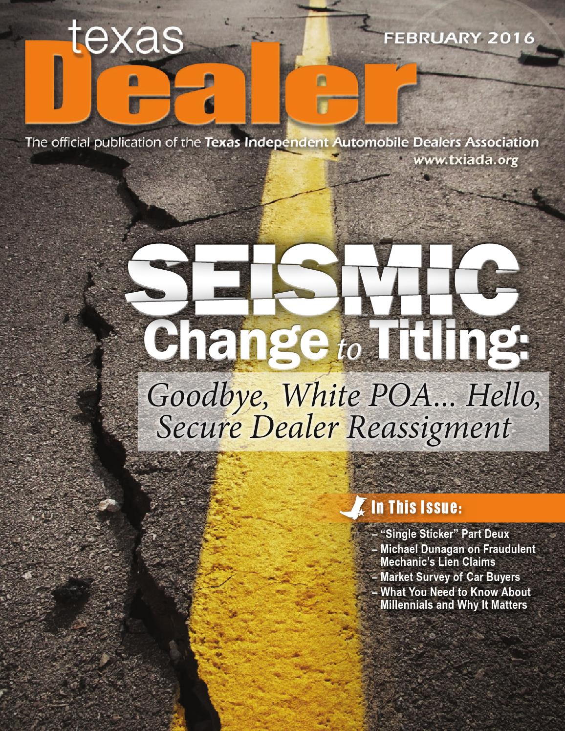 Texas dealer, february 2016 by texas independent auto dealers ...