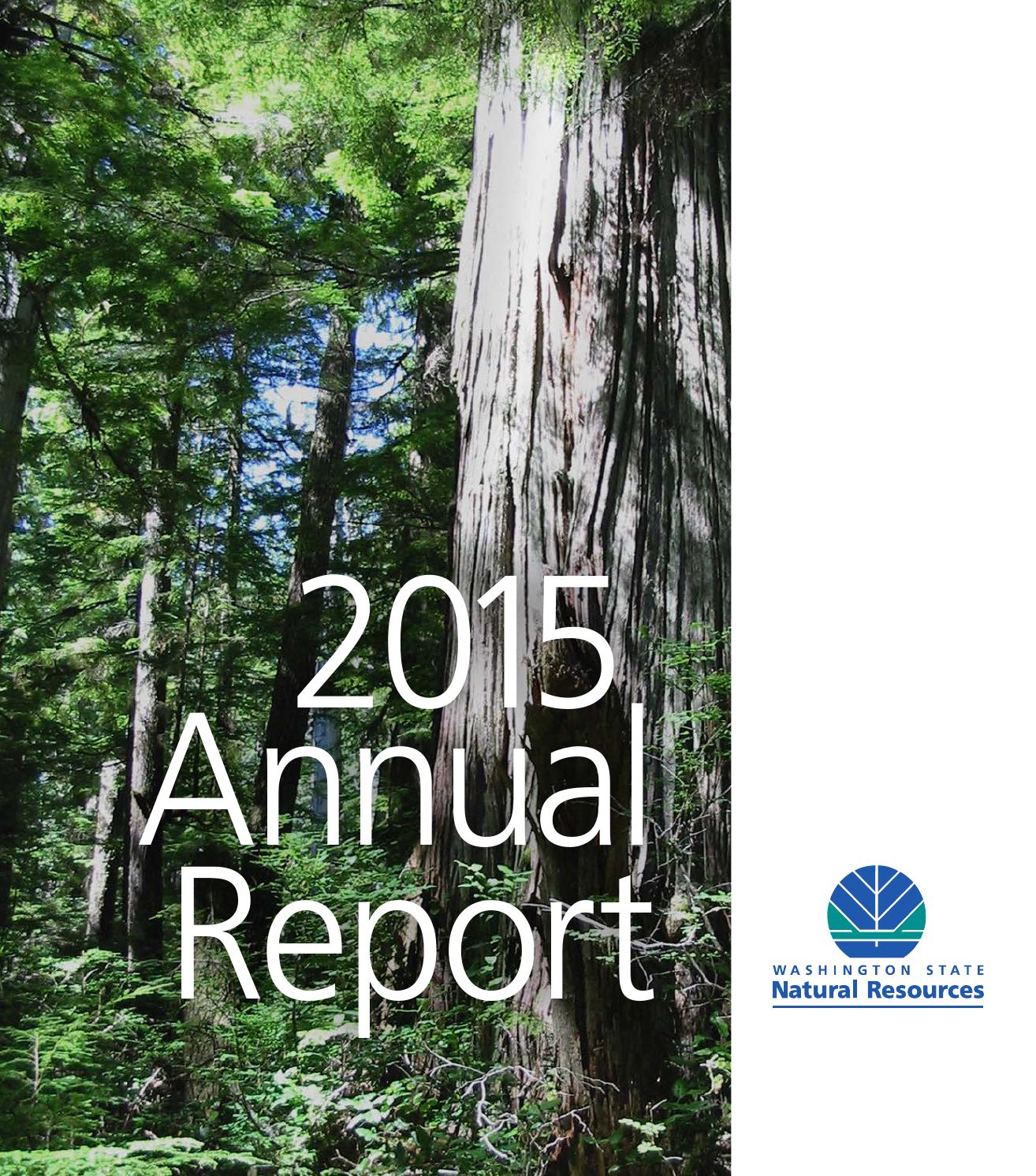 Dnr 2015 annual report by washington state department of natural