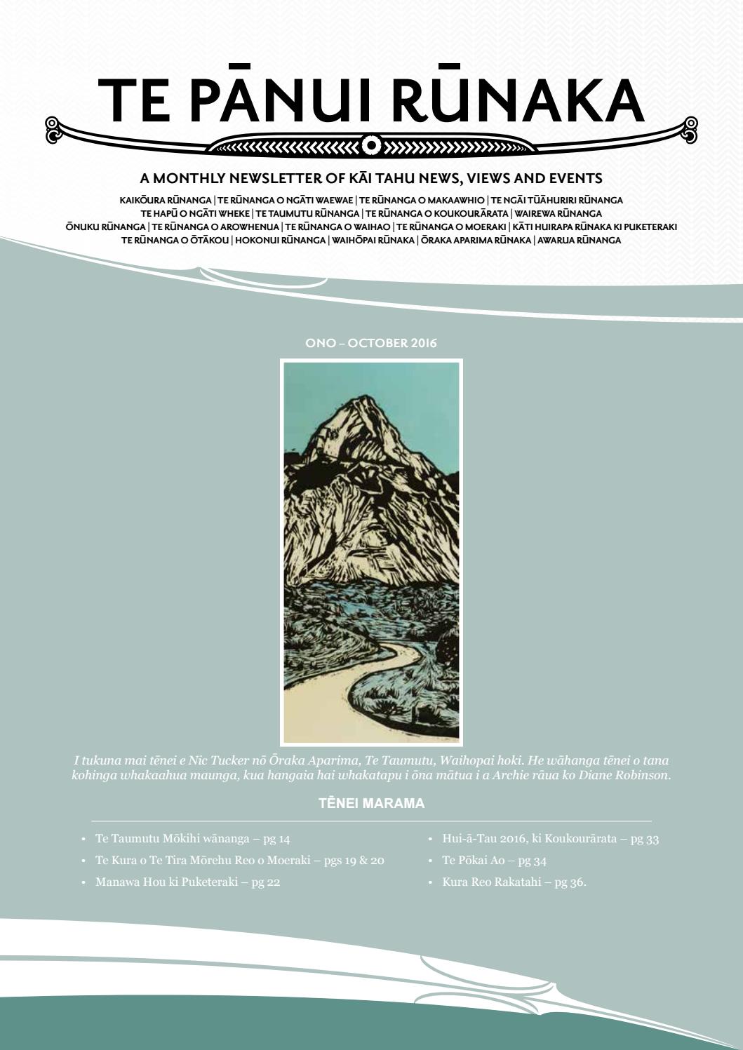 Te Panui Runaka March 2016 By Te Runanga O Ngai Tahu Issuu Te Panui Runaka March 2016 By Te Runanga O Ngai Tahu Issuu