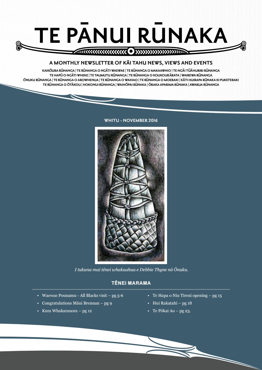 Te Panui Runaka March 2016 By Te Runanga O Ngai Tahu Issuu Te Panui Runaka March 2016 By Te Runanga O Ngai Tahu Issuu