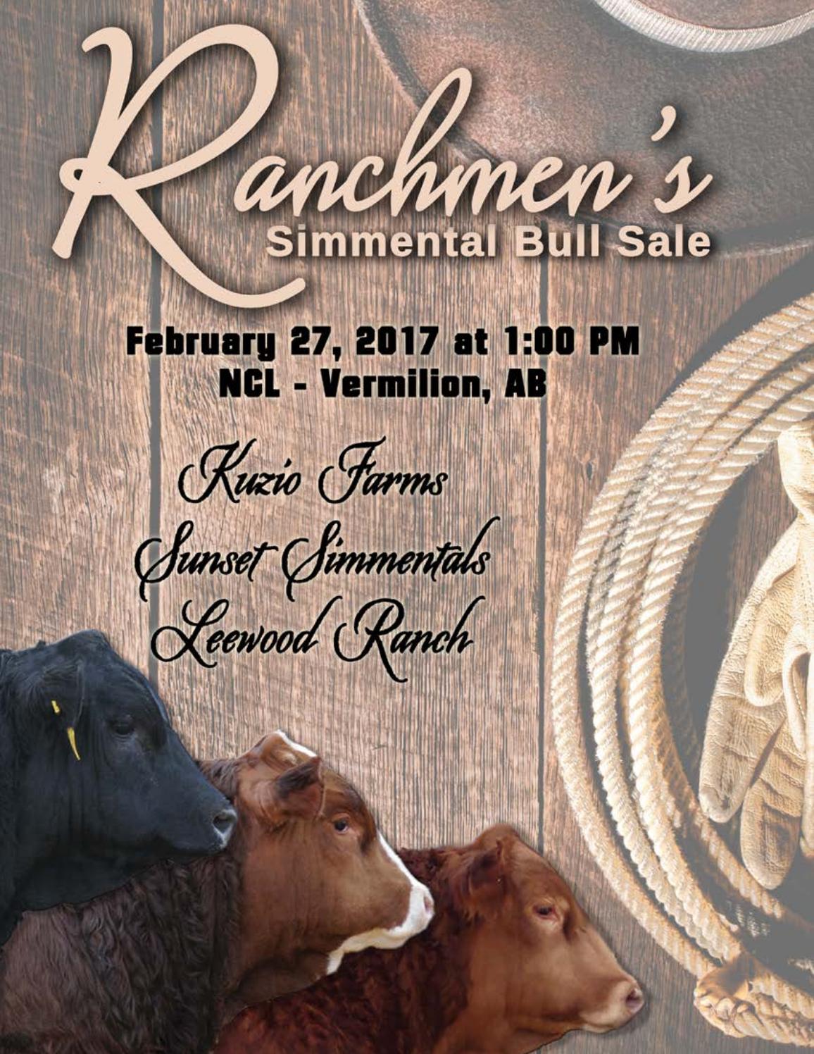 Ranchmen's simmental bull sale 2017 by bohrson marketing services ...