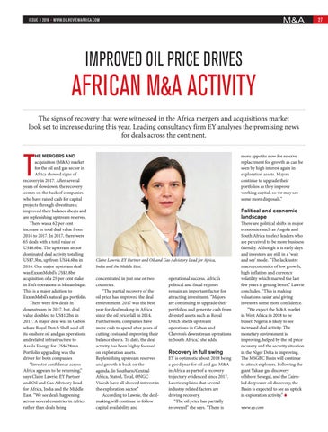 Improved oil price drives African M&A activity