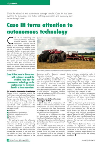 Case IH turns attention to autonomous technology