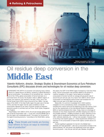 Oil residue deep conversion in the Middle East