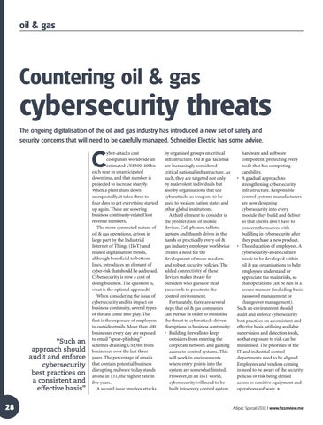 Countering oil & gas cybersecurity threats