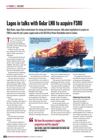 Lagos in talks with Golar LNG to acquire FSRU