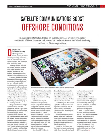 SATELLITE COMMUNICATIONS BOOST OFFSHORE CONDITIONS