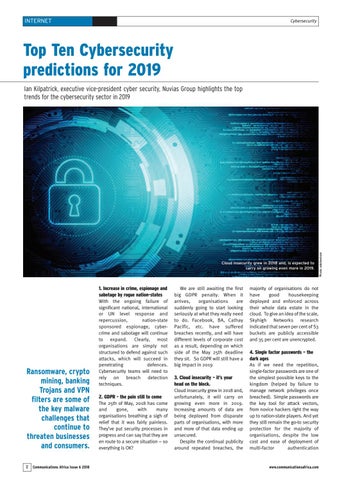 Top Ten Cybersecurity predictions for 2019