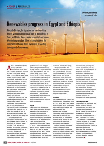 Renewables progress in Egypt and Ethiopia