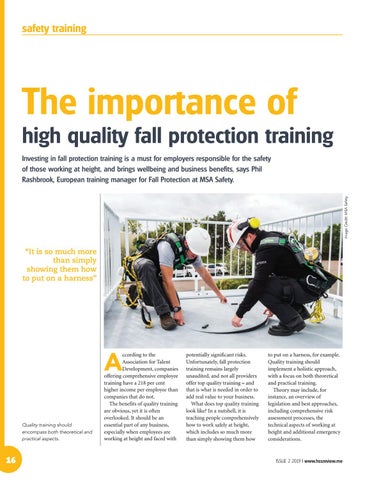 The importance of high quality fall protection training