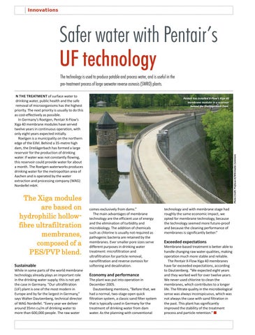 Safer water with Pentair’s UF technology