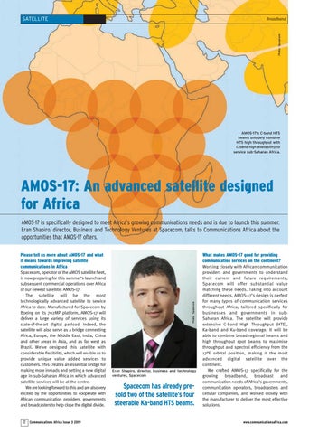 AMOS-17: An advanced satellite designed for Africa