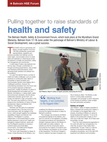 Pulling together to raise standards of health and safety