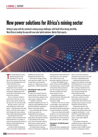 New power solutions for Africa’s mining sector