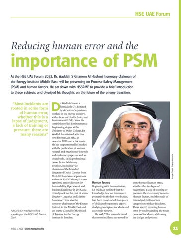Reducing human error and the importance of PSM